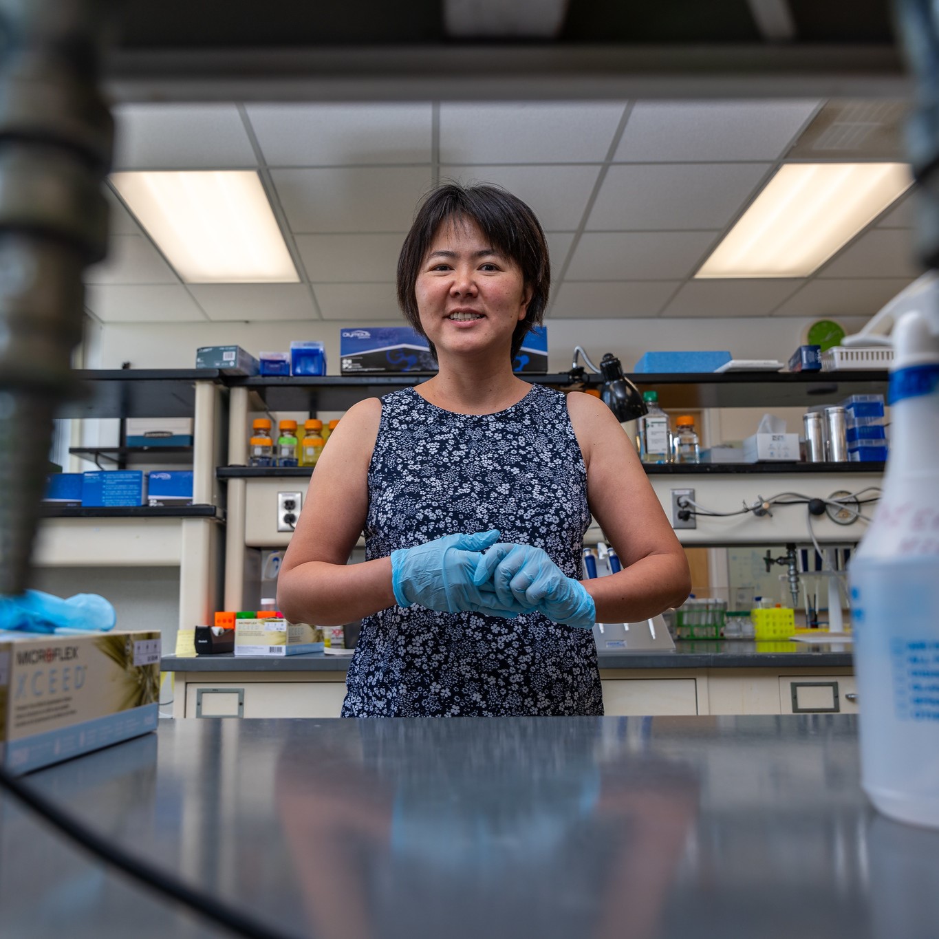 Polly Hsu in her lab